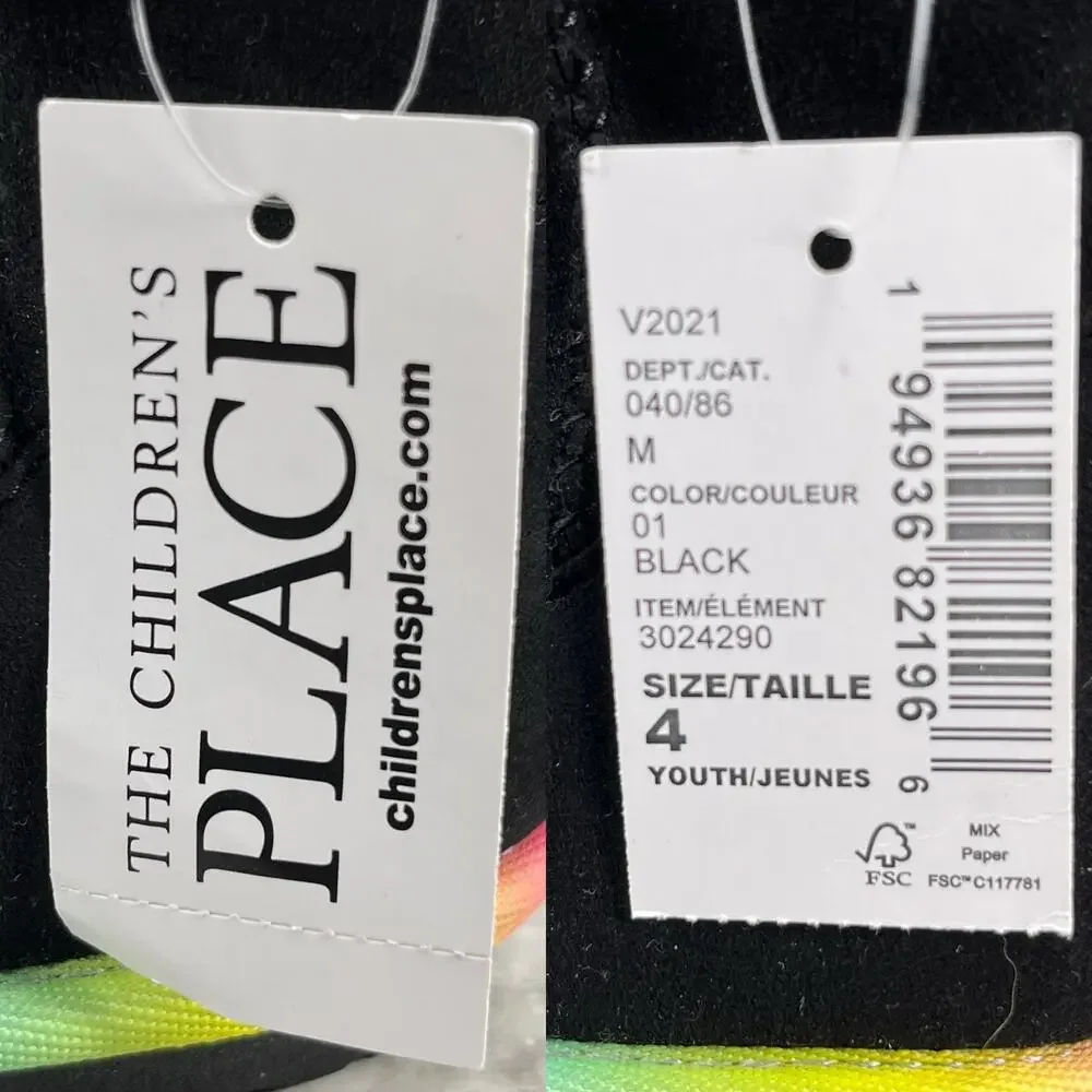 Children's Place Girls Rainbow Low Faux Suede Black Booties 4 New